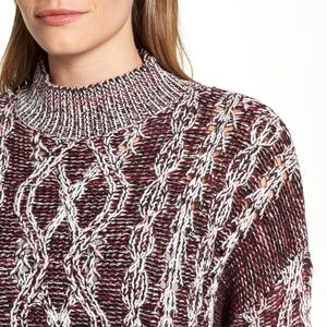 Caslon Marbled Cable Pullover Sweater Size L